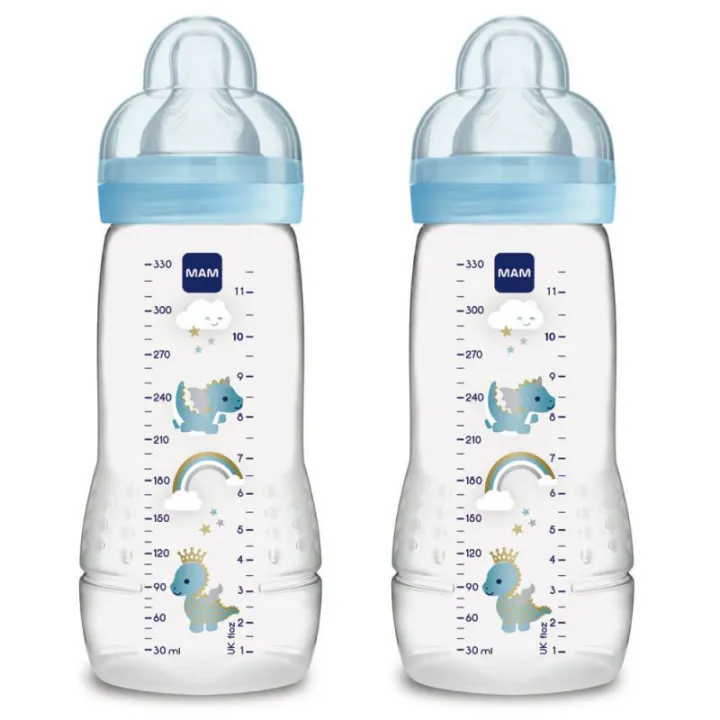Biberon MAM 2ème âge Easy Active dès 4 mois débit 3 lot de 2 x 330 ml