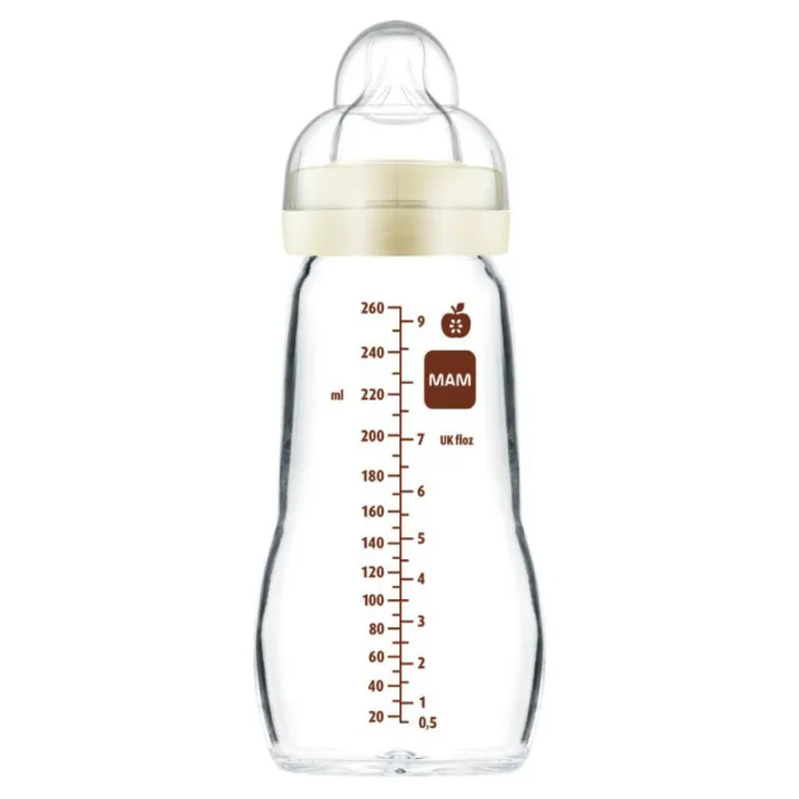 Biberon en verre premium MAM dès 2 mois débit 2 biberon de 260 ml