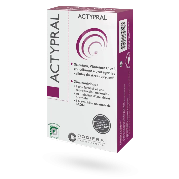 Actypral Codifra antioxydant endocellulaire et oculaire 60 gélules