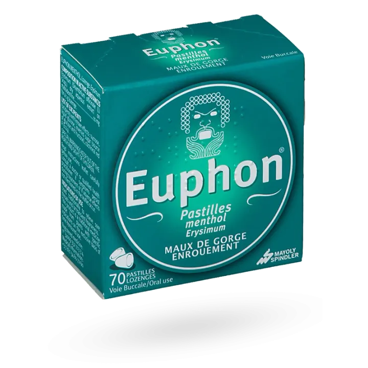Euphon menthol pastille maux de gorge et enrouement 70 pastilles à sucer