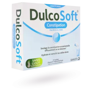 DulcoSoft laxatif doux constipation - Boite de 10 sachets pour solution buvable