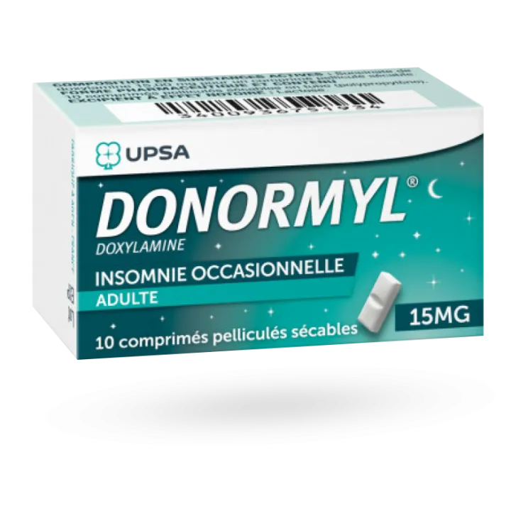 Donormyl 15 mg doxylamine - Boite de 10 comprimés pelliculés sécables