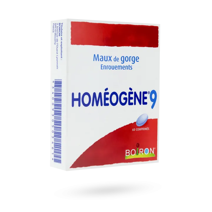 Homéogène 9 Boiron maux de gorge, enrouements - Boite de 60 comprimés