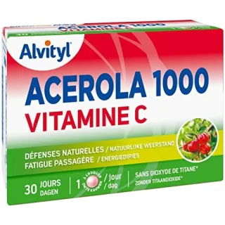 Acerola 1000 vitamine C Alvityl défenses naturelles 30 comprimés à croquer