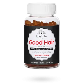 Good Hair MEN anti-chute cheveux homme Lashilé 60 gommes à mâcher