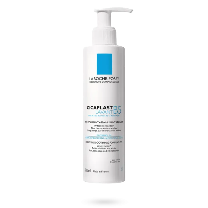 Cicaplast lavant B5 gel moussant assainissant apaisant La Roche Posay - Flacon de 200 ml