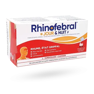 Rhinofebral Jour et Nuit rhume état grippal 12 sachets