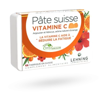 Pâte suisse Vitamine C Lehning fatigue passagère 40 gommes sans sucre