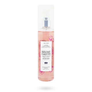 Brume pailletée "Les petits bains de Provence" corps et cheveux "Nuit Rose"  Fleur poudrée