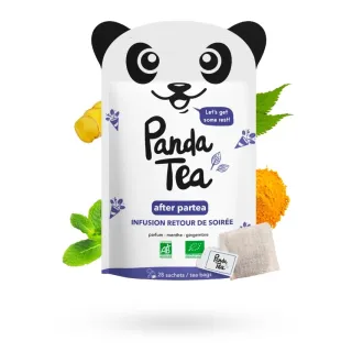 Panda Tea After partea (retour de soirée) infusions BIO détox 28 sachets goût menthe gingembre