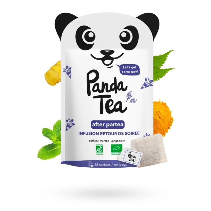 Panda Tea After partea (retour de soirée) infusions BIO détox 28 sachets goût menthe gingembre