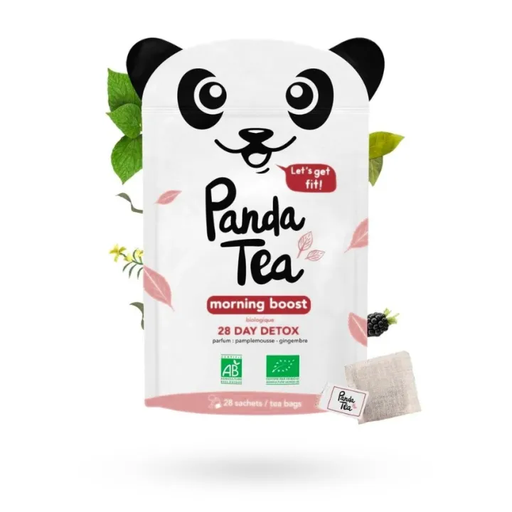 Panda Tea Morning boost infusions BIO détox 28 sachets goût pamplemousse gingembre