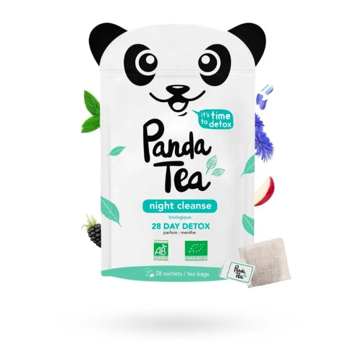 Panda Tea Night Cleanse infusions BIO détox 28 sachets goût menthe