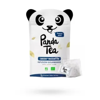 Panda Tea Casse-noisette infusions BIO gourmandes 28 sachets goût pomme noisette