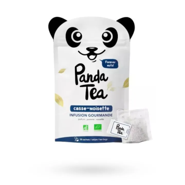 Panda Tea Casse-noisette infusions BIO gourmandes 28 sachets goût pomme noisette