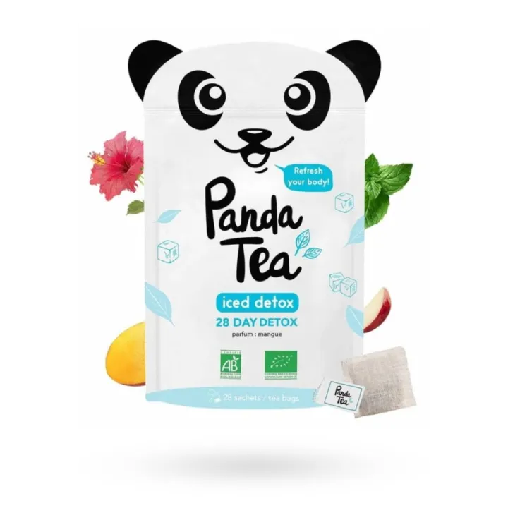 Panda Tea Iced detox mangue infusions BIO glacées 28 sachets goût mangue glacée