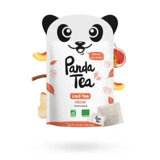 Panda Tea Iced tea pêche infusions BIO glacées 28 sachets goût pêche glacée