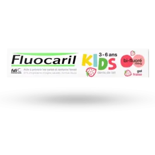Fluocaril Kids gel dentifrice goût fraise 3-6 ans bi-fluoré 100 mg 50 ml