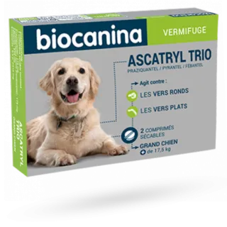 Biocanina Ascatryl Trio vermifuge grand chien 2 comprimés