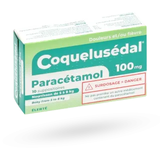 Coquelusédal paracétamol 100 mg nourrisson 5 à 8 kg 10 suppositoires
