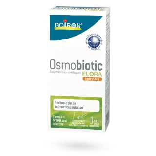 Osmobiotic Flora enfant Boiron souches microbiotiques 12 sticks framboise