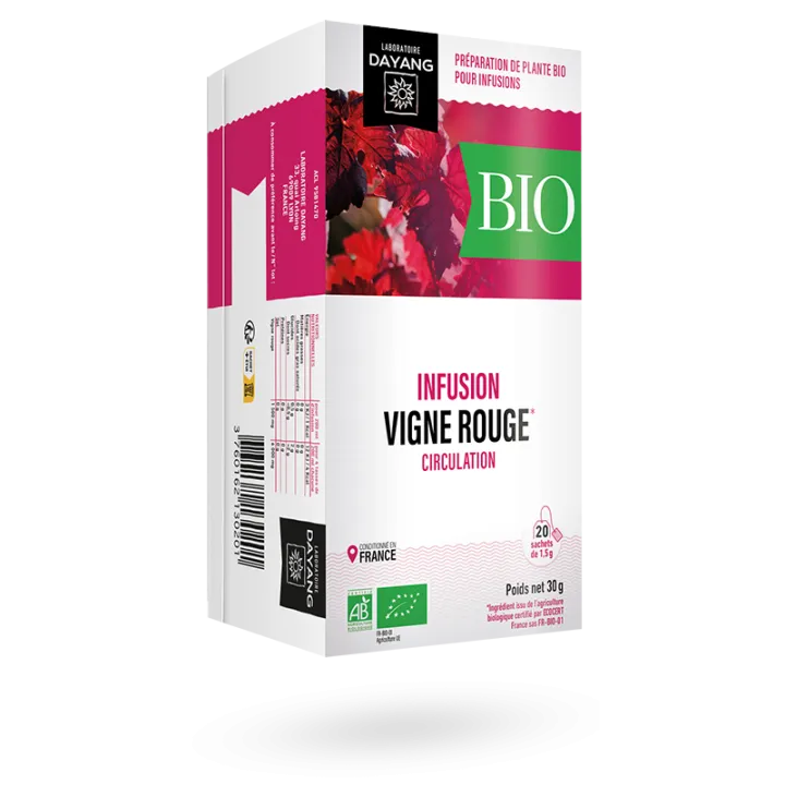 Infusion Vigne rouge BIO circulation Dayang 20 sachets