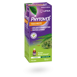 Phytovex sirop toux mixte UPSA sans sucre 120 ml
