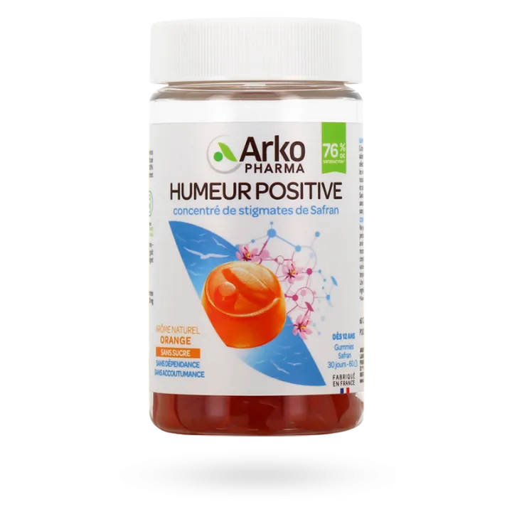 Arkopharma Humeur positive Safran 60 gummies orange sans sucre