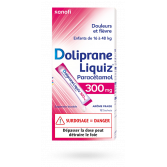 Doliprane Liquiz 300 mg sans sucre enfants - 12 sachets fraise