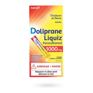 Doliprane Liquiz 1000 mg paracétamol douleurs et fièvre 8 sachets