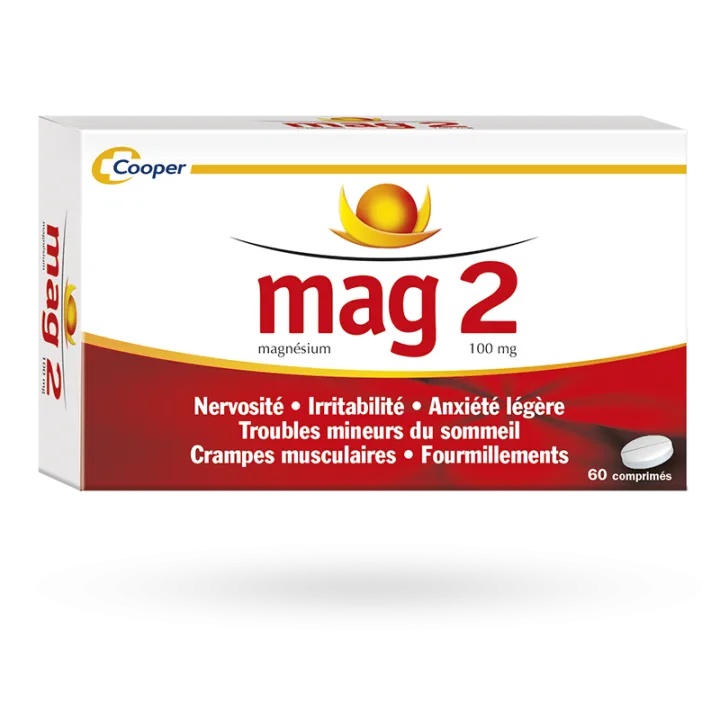 Mag 2 100 mg magnésium 60 comprimés