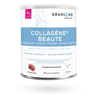 Collagène+ Beauté peau et cheveux Granions poudre goût grenade 275 g