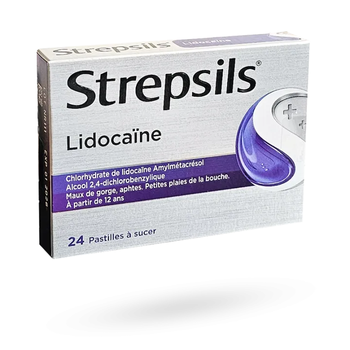 Strepsils lidocaïne maux de gorge aphtes 24 ou 36 pastilles à sucer