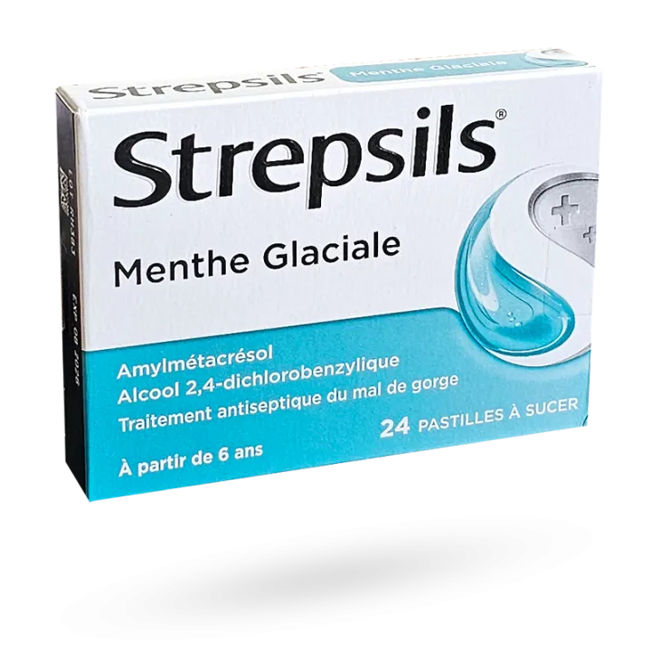 Strepsils menthe glaciale maux de gorge 24 pastilles à sucer