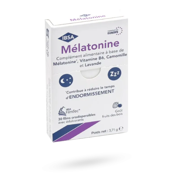 Mélatonine 1 mg FilmTec IBSA 30 films orodispersibles fruits des bois