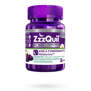 ZzzQuil sommeil FORT mélatonine 1,7 mg 30 gommes fruits des bois