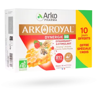 Arkoroyal Dynergie BIO Arkopharma dynamisant & stimulant 30 ampoules
