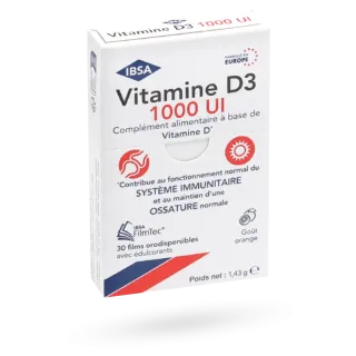 Vitamine D3 1000 UI FilmTec IBSA - 30 films orodispersibles orange