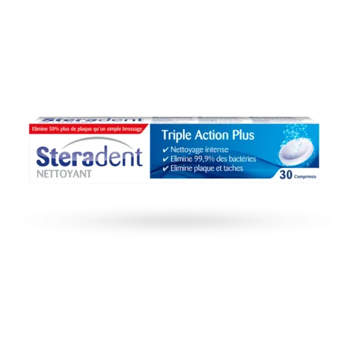Steradent nettoyant Triple Action Plus - Nettoyage en 3 minutes