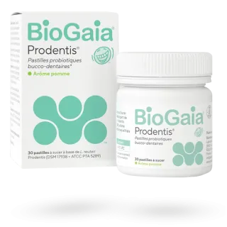 Biogaïa Prodentis pastilles probiotiques bucco-dentaires 30 pastilles pomme