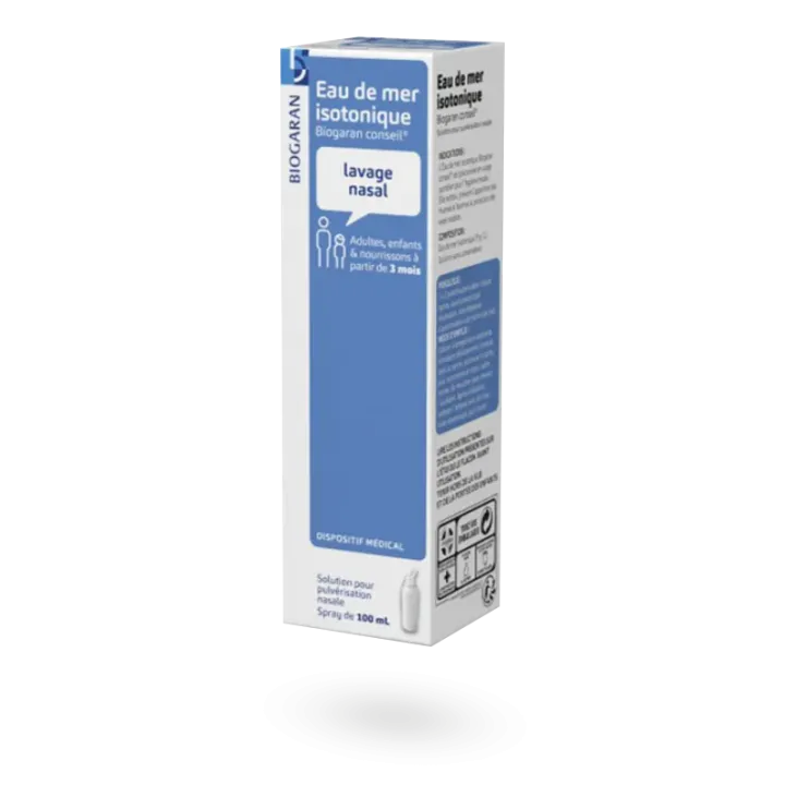 Eau de mer isotonique Biogaran lavage nasal 100 ml