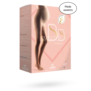 Smartleg BB Transparent collants de contention femme enceinte pieds ouverts Innothera Classe II
