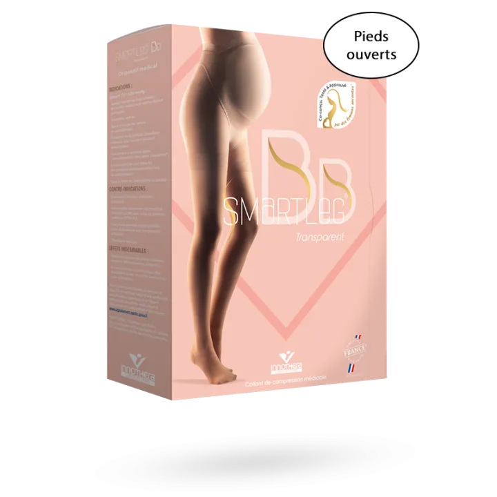 Smartleg BB Transparent collants de contention femme enceinte pieds ouverts Innothera Classe II