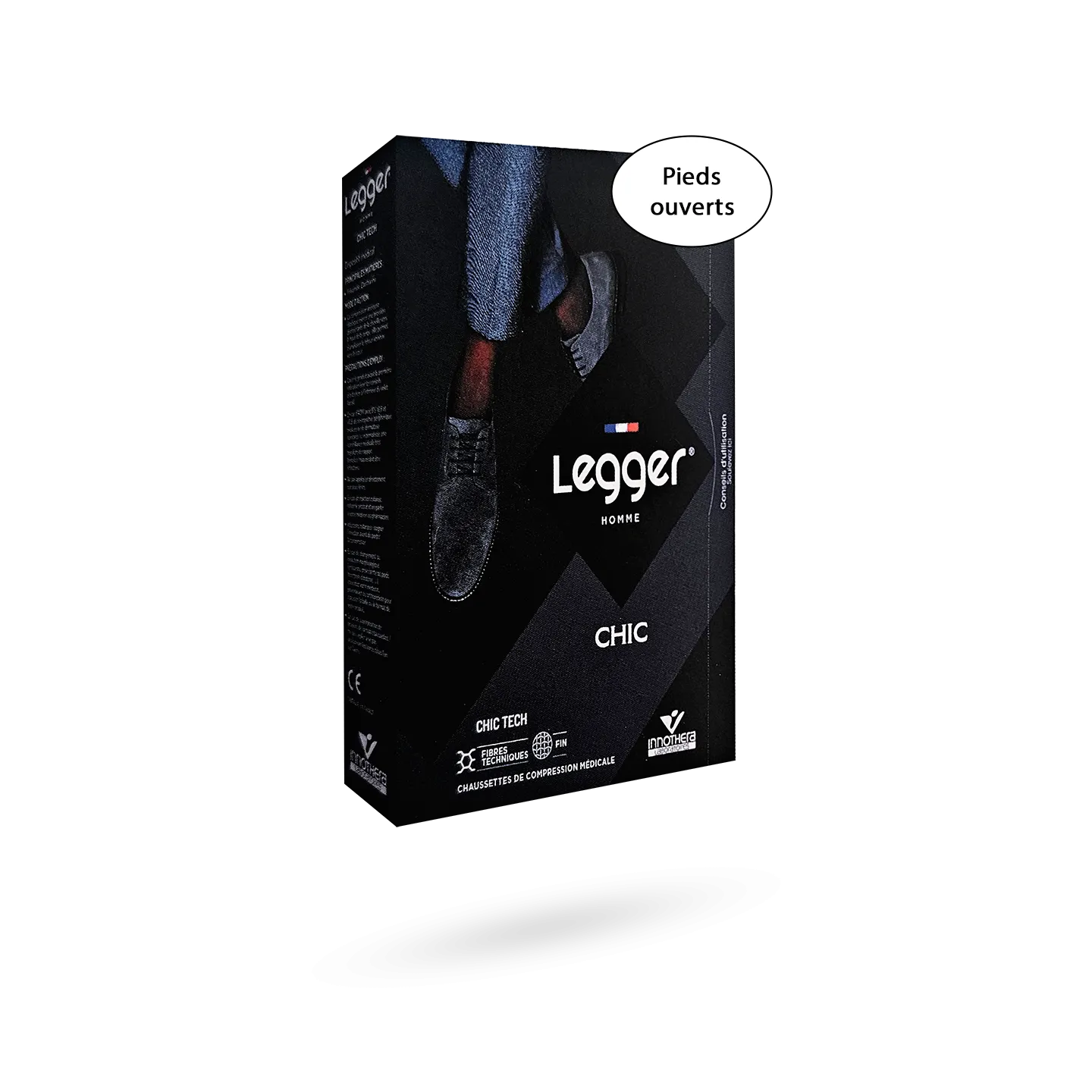 Leagger Legger Homme Chic Tech chaussettes de contention pieds ouverts ...