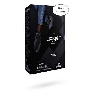 Legger Homme Chic Tech bas de contention autofixants pieds ouverts Innothera Classe II