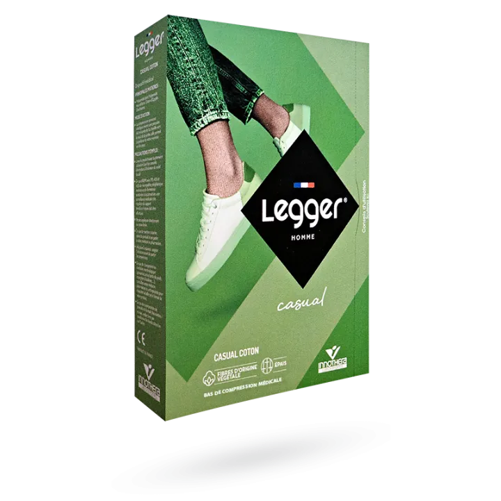 Legger Homme Casual Coton bas de contention autofixants Innothera Classe II