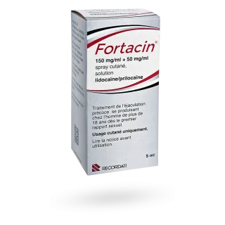 Fortacin 150 mg/ml + 50 mg/ml éjaculation précoce spray cutané de 5ml Fortacin 150 mg/ml + 50 mg/ml éjaculation précoce spray cutané de 5ml