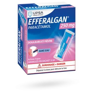 Efferalgan paracétamol 250 mg granulés fraise 10 sachets