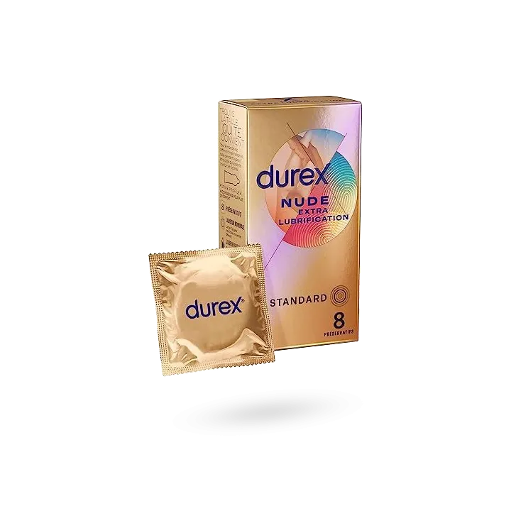 Durex Nude préservatifs avec extra lubrification 8 préservatifs ultra fins