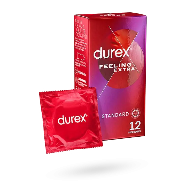 Durex Feeling Extra préservatifs fins extra lubrifiés 12 préservatifs